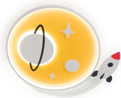 Brilagi -LED Gyerek mennyezeti lámpa STARSHIP LED/64W/230V 3000/4500/6000K sárga