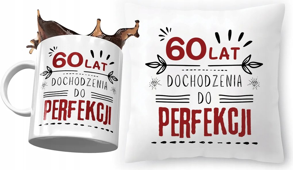 Születésnapi szett 60 60-es 60-as párna fényképes nyomott mintás bögre