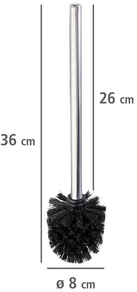 Fényes ezüstszínű rozsdamentes acél tartalék WC-kefe szett 4 db-os Ø8cm – Wenko