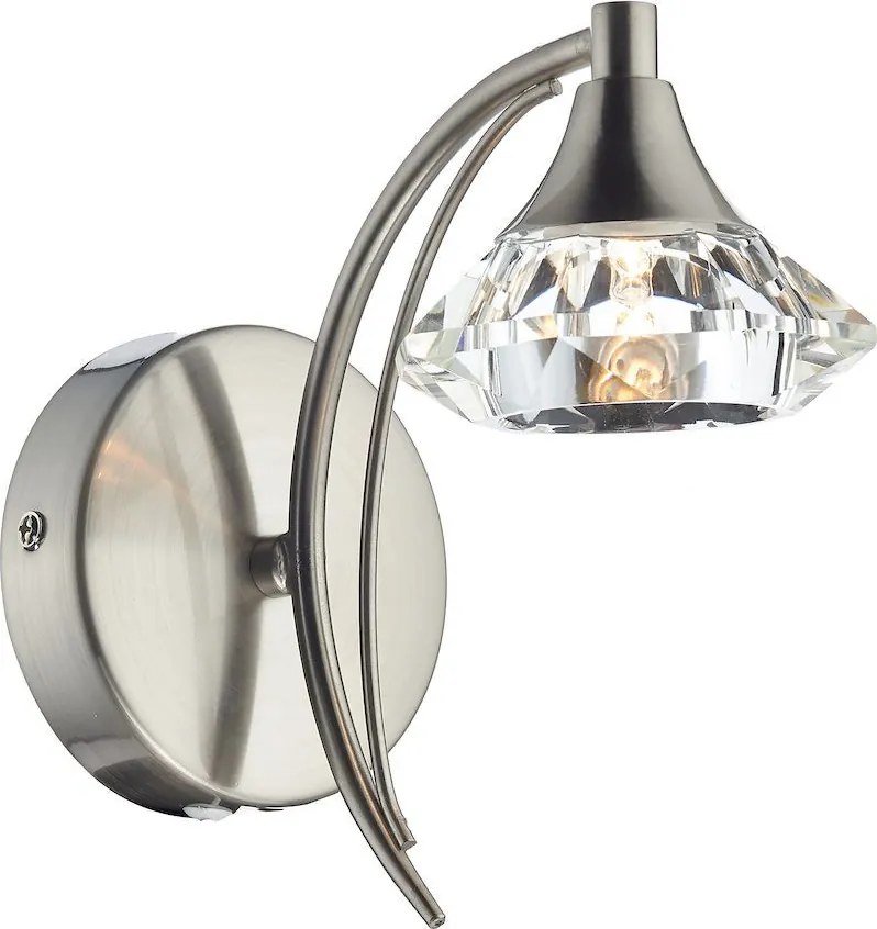 DAR LIGHTING LUT0746 LUTHER Kristály Fali Lámpa Szatén króm G9 IP20