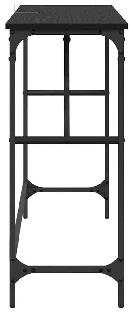 Konzolasztal Fekete tölgy 100 x 32 x 75 cm Faanyag