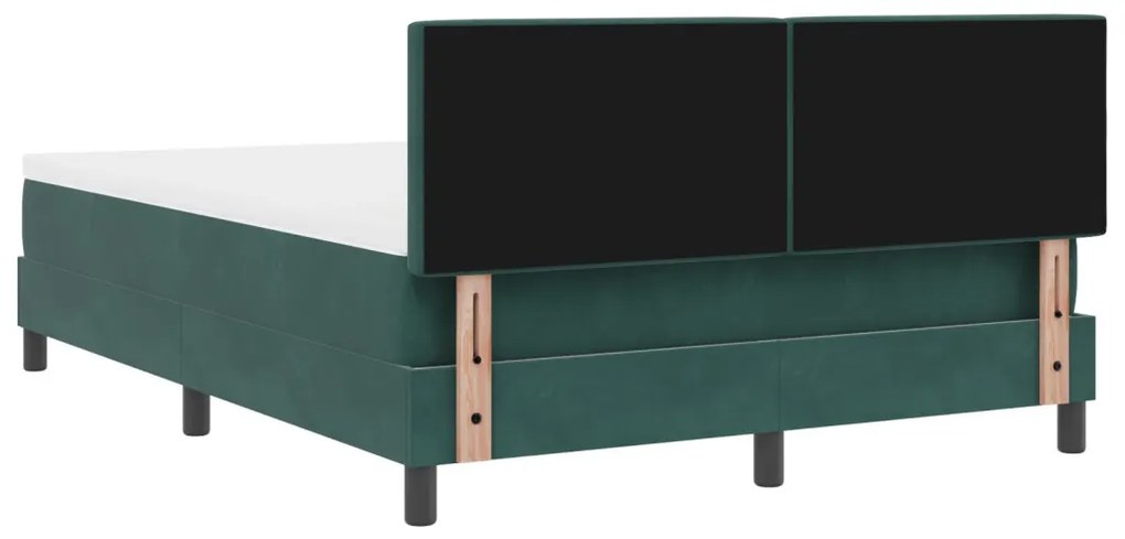 Boxspring Ágy Matrac nélkül Sötét Zöld 140x200 cm Bársony