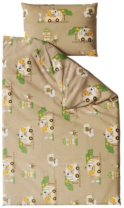 Pamut kiságy ágynemű SAFARI TOURS barna