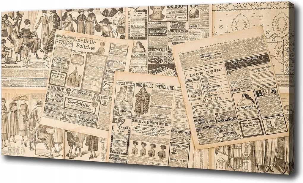 Vászonkép Régi újság 100x70 cm