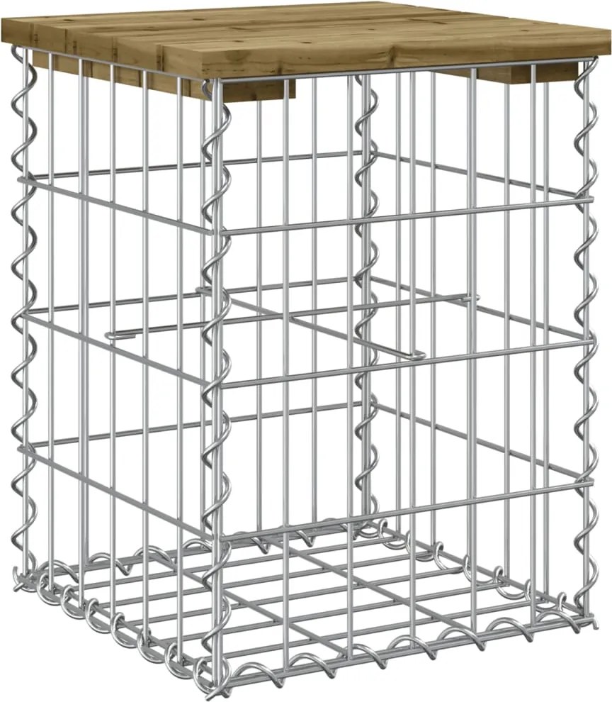 vidaXL impregnált fenyőfa gabion kerti pad 33 x 31 x 42 cm