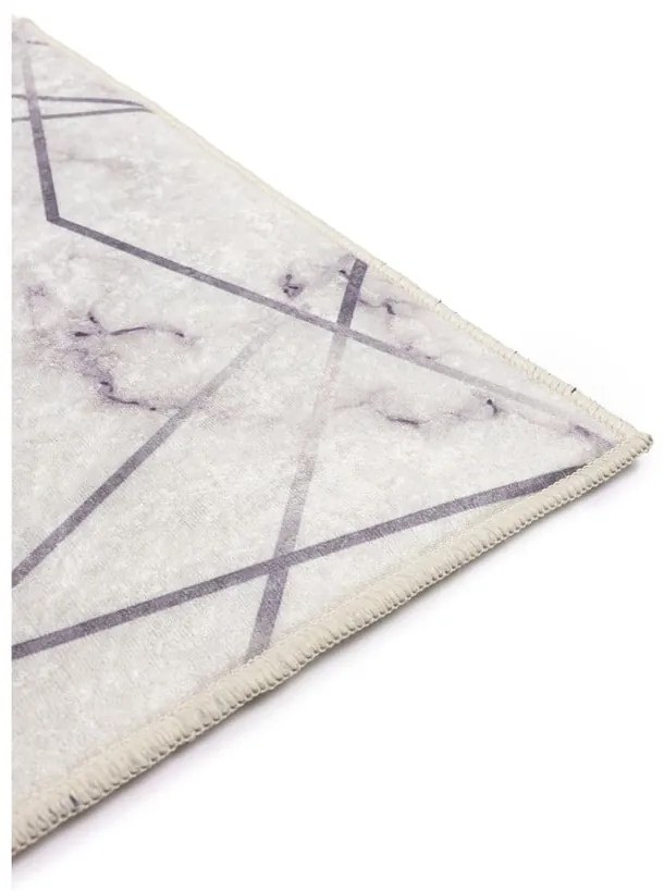 Fehér-szürke fürdőszobai kilépő szett 2 db-os 60x100 cm Geometric – Mila Home