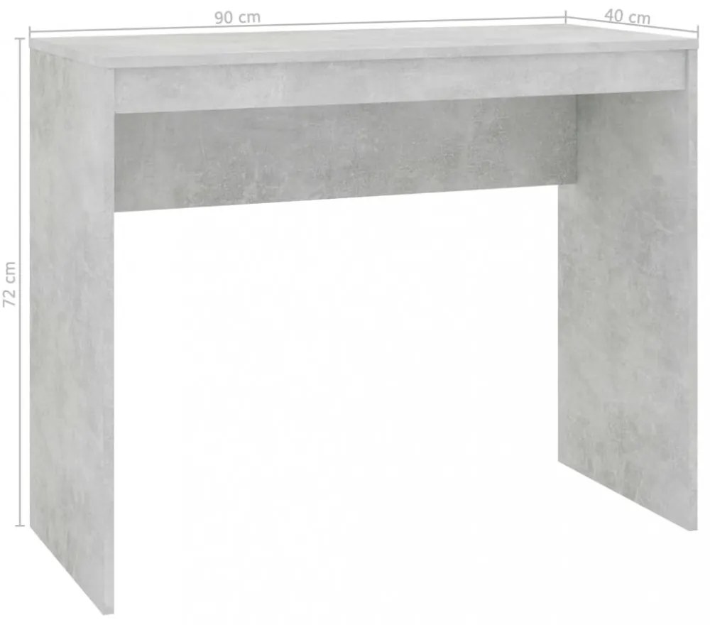 betonszürke szerelt fa íróasztal 90 x 40 x 72 cm