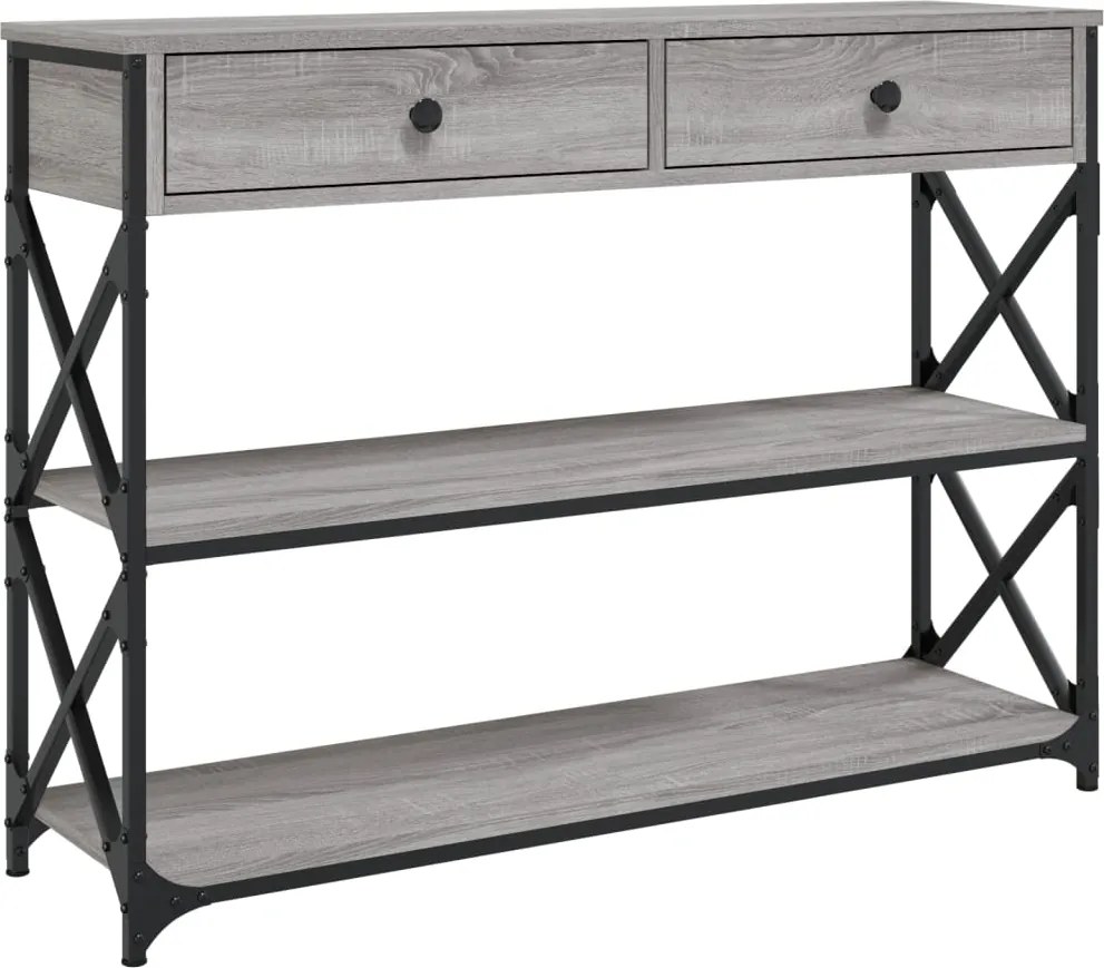 vidaXL szürke sonoma szerelt fa tálalóasztal 100x28x75 cm