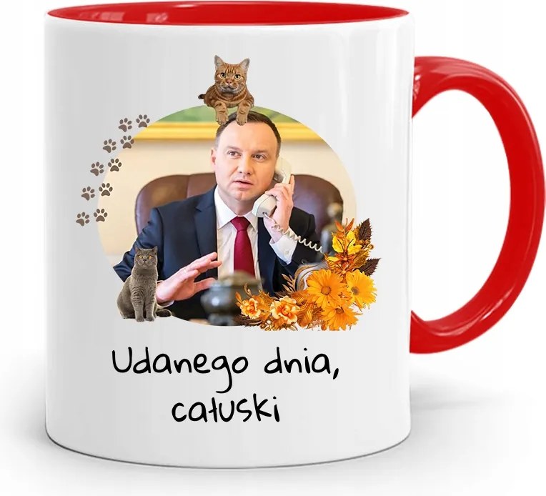 Piros Elnöki Bögre Andrzej Duda Pis Egészség felirattal