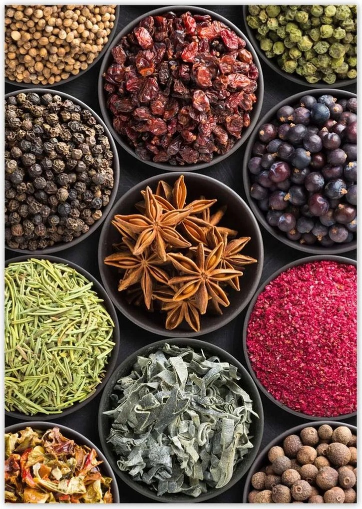 Poszterek A2 Pion Fűszertartó tálak gyógynövények