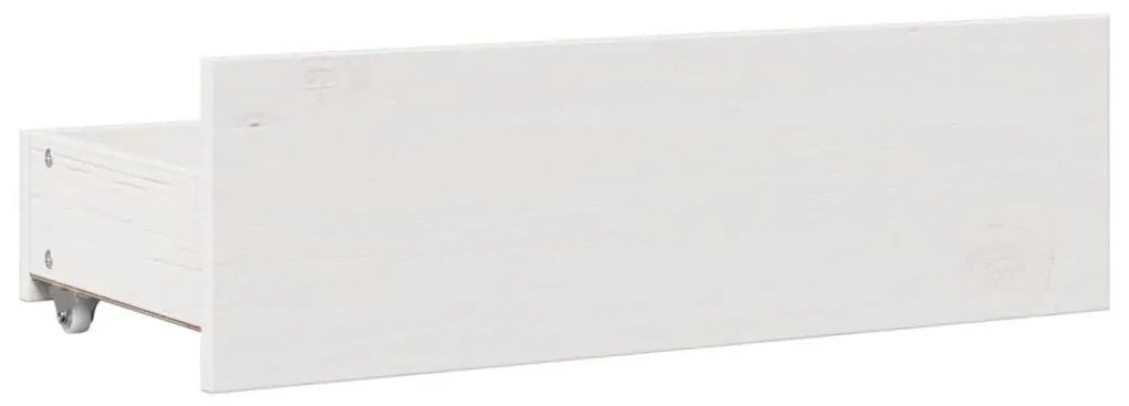 fehér tömör fenyőfa fiókos ágykeret matrac nélkül 75 x 190 cm