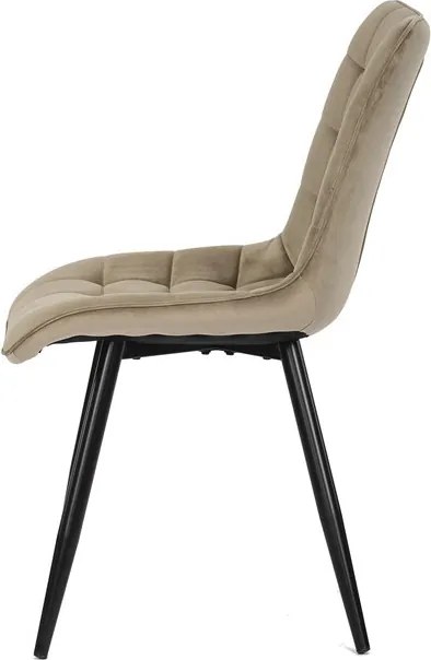 Sötétbézs bársony étkezőszék, fekete fém lábbal CT-384 CAP4