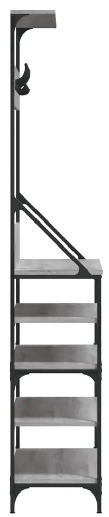 szürke sonoma ruhafogas cipőpolccal 90 x 34 x 184 cm