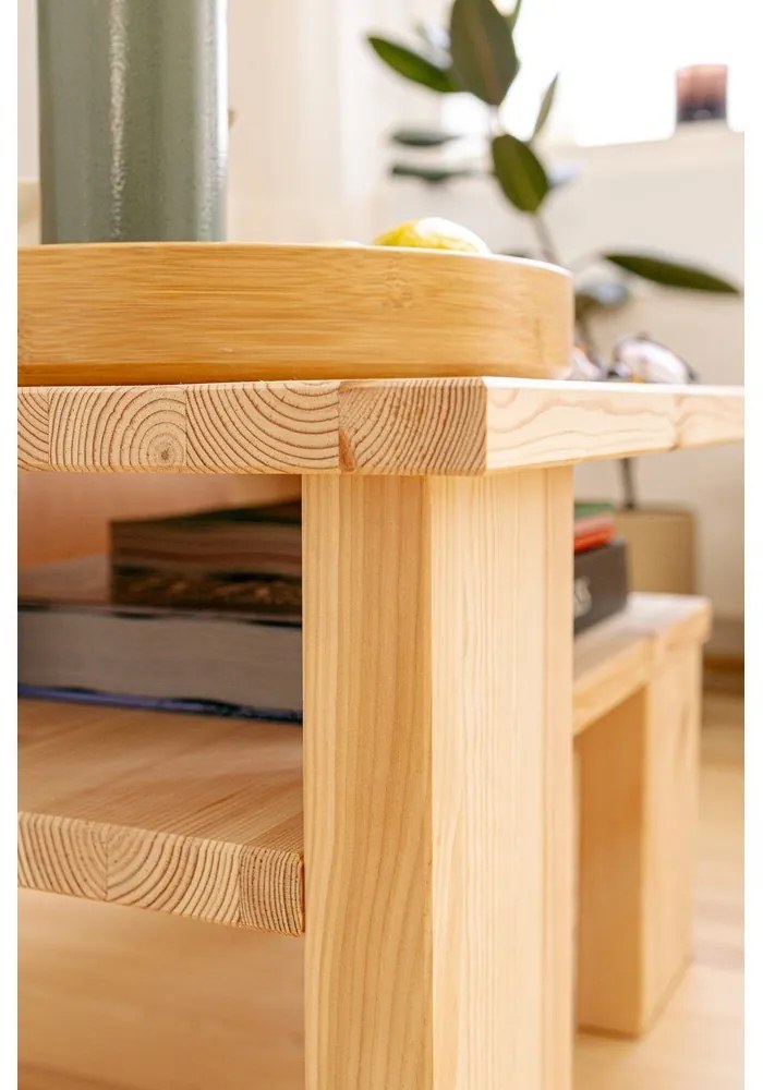 Natúr színű borovi fenyő dohányzóasztal 45x68 cm Japan – Karup Design