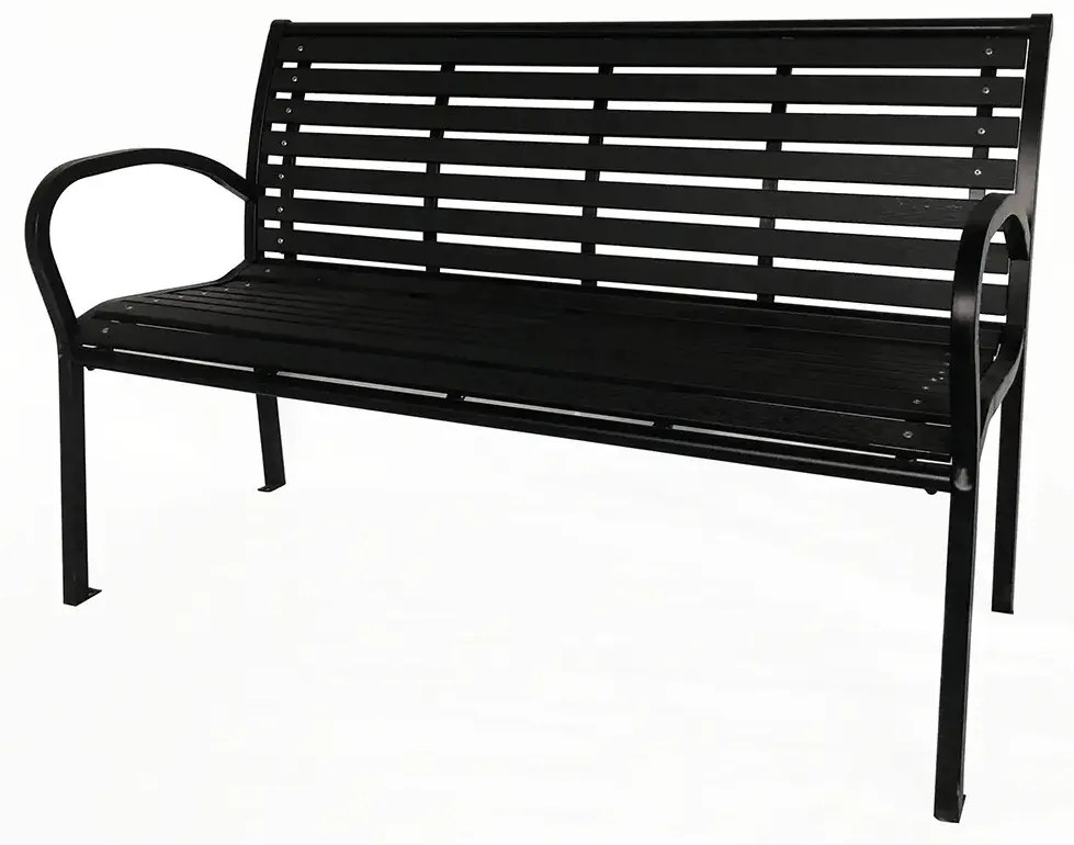 Kerti pad 125 x 60 x 80 cm, fekete, acél / műanyag