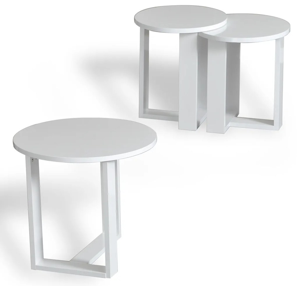 Összecsukható asztal Mira White, 3 db
