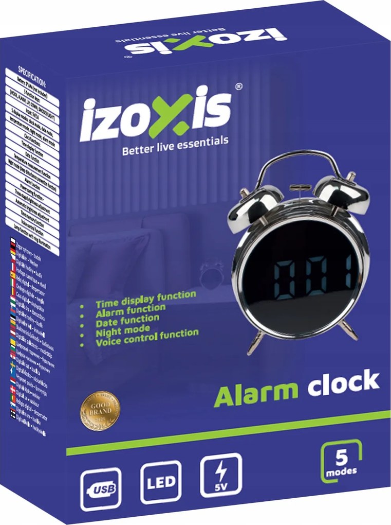 Ébresztőóra Elektronikus Óra Digitális Retro Hangos Tiszta Klasszikus Álló Led