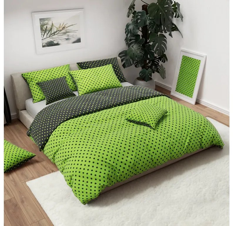 Pamut ágynemű COLAM GREEN zöld Ágyneműhuzat mérete: 2 db 70 x 90 cm | 200 x 220 cm