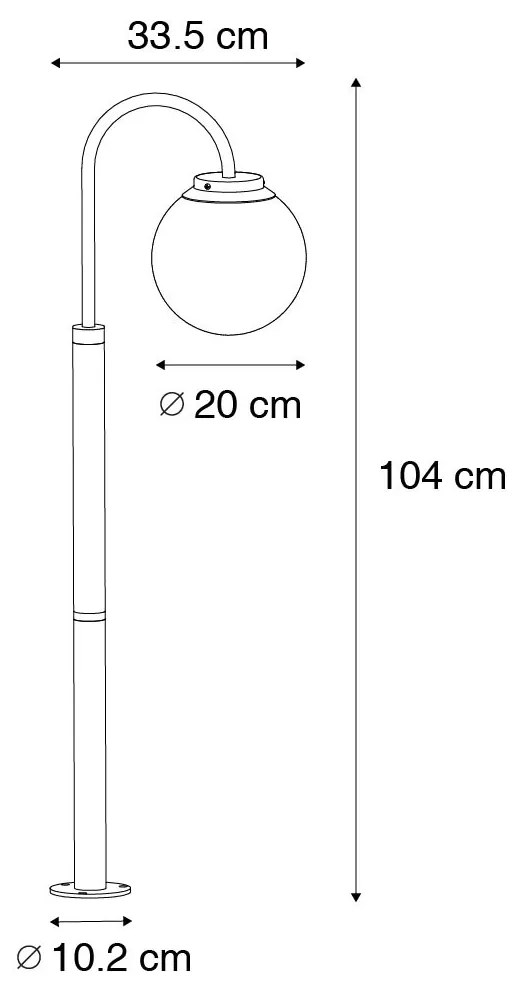 Modern fekete lámpás műanyaggal 104 cm IP44 - Sfera