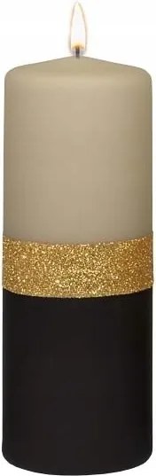 Gyertyatartó 20 cm Lumine Mat Caffe Latte 200/70