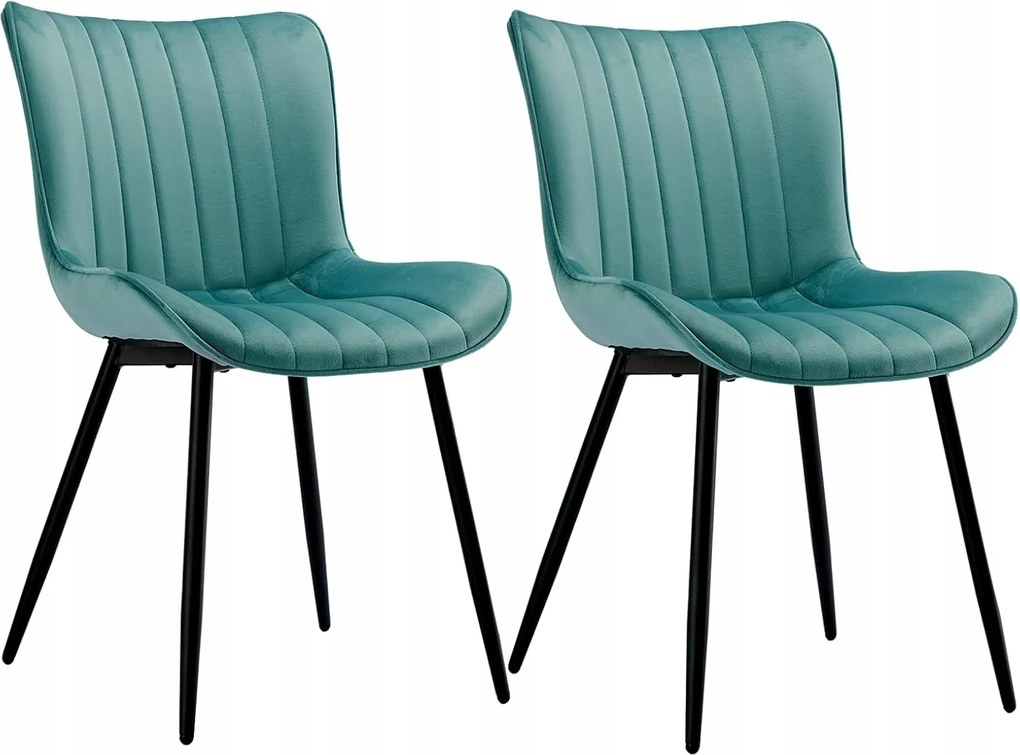 Székek 2db bársony zöld fém étkező szett 2 kárpitozott szék