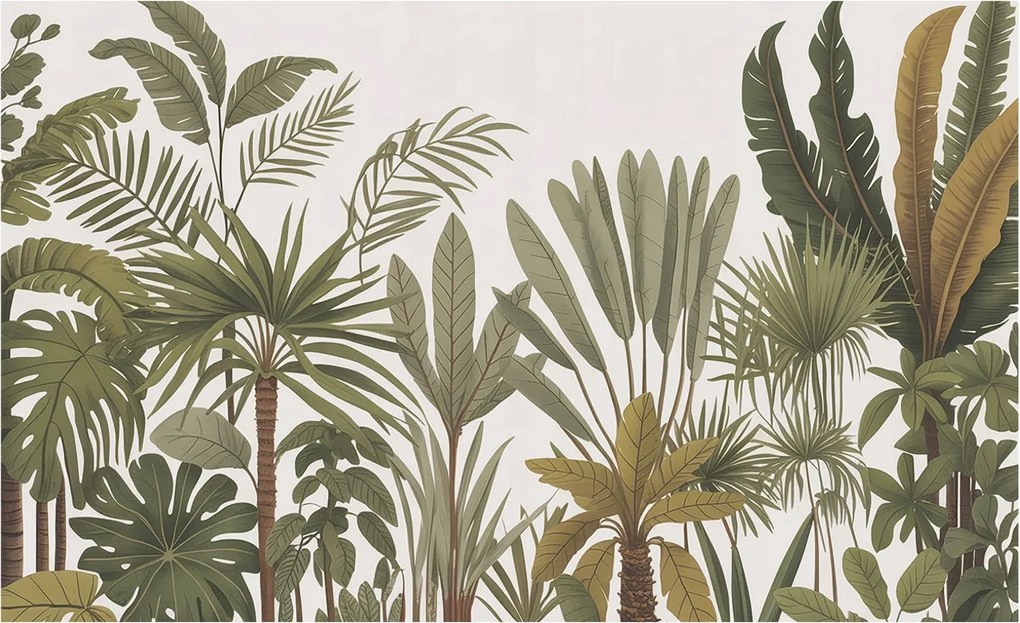 Fotótapéta Flizelin Fal a Hálószobába Egzotikus levelek 416x254 Ragasztó