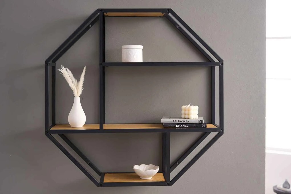 Design fali polc Maille 77 cm vad tölgy