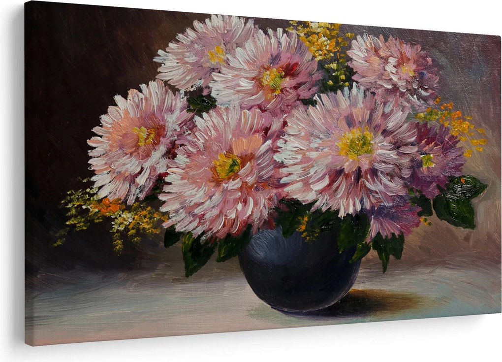 Kép - olajfestmény, virágok a vázában (90x60 cm)