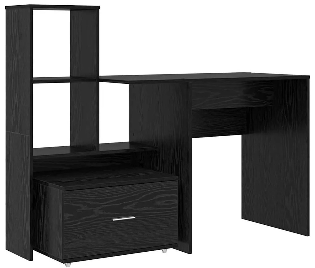 Asztal fiókkal Musta tammi 131.5 x 50 x 106.5 cm Faanyag