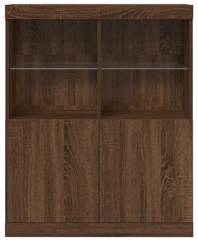 barna tölgy színű szerelt fa tálalószekrény 81x37x100 cm
