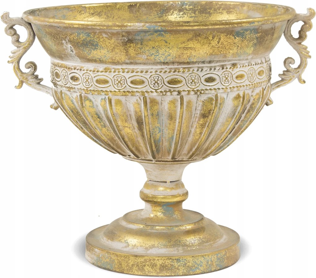 Váza Kaspó Fedél Retro Dekoráció Arany