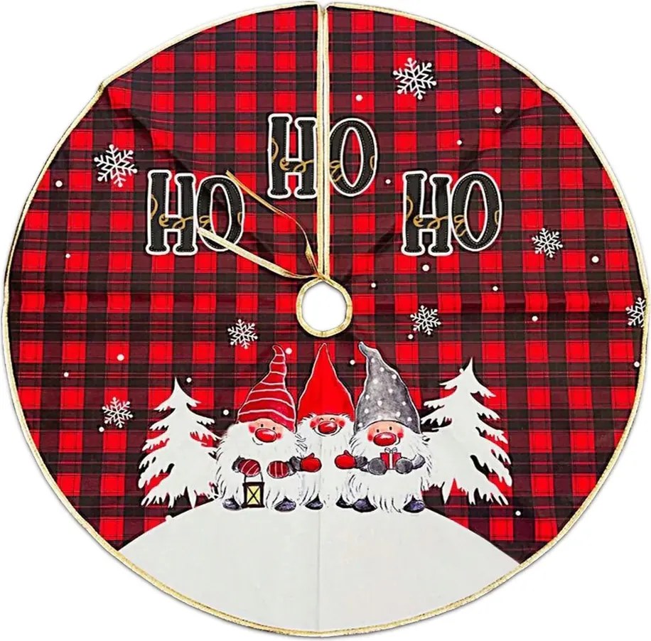 Karácsonyfa Szőnyeg Alátét Ünnepi Szőnyeg Ajándékokhoz 80CM Ho Ho Ho Törpék