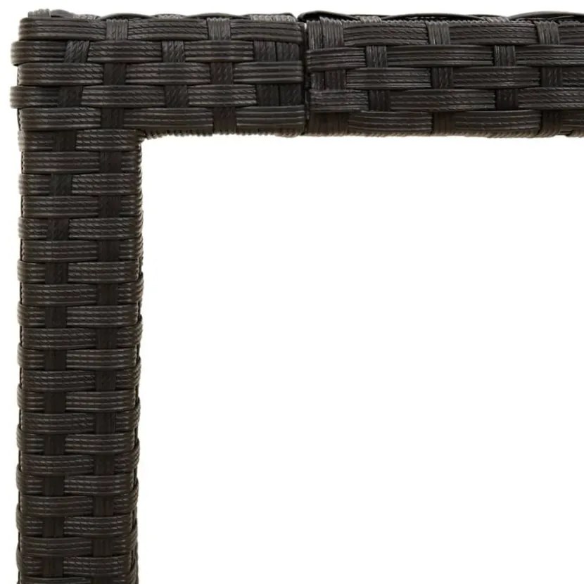 fekete polyrattan kerti asztal akácfa lappal 190 x 90 x 75 cm
