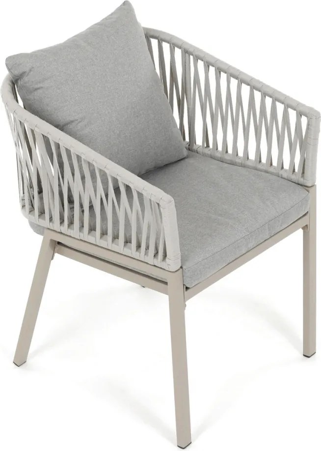 Kerti szék, fém, polyrattan, bézs, AZC-S1430 CRM