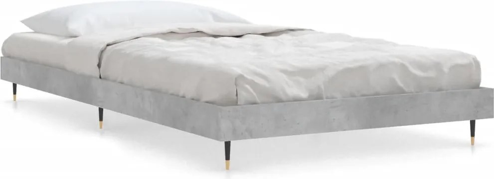 vidaXL betonszürke szerelt fa ágykeret 100 x 200 cm