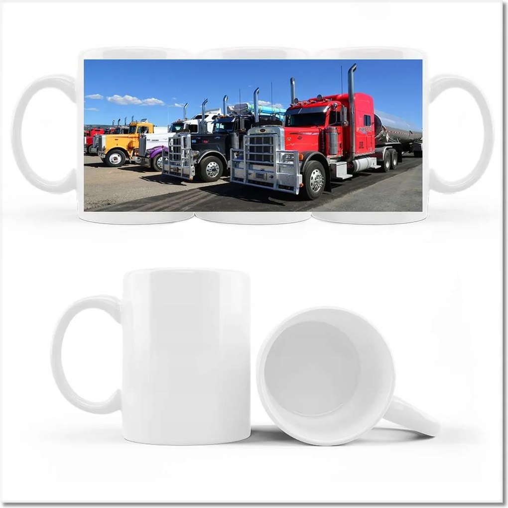 Nyomott mintás bögre Amerikai teherautók