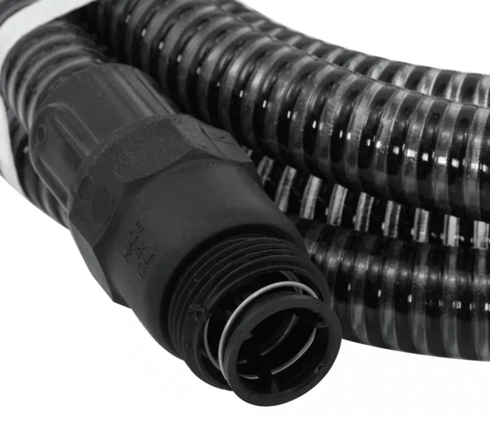 fekete PVC szívótömlő PVC csatlakozókkal 1 7 m&quot;