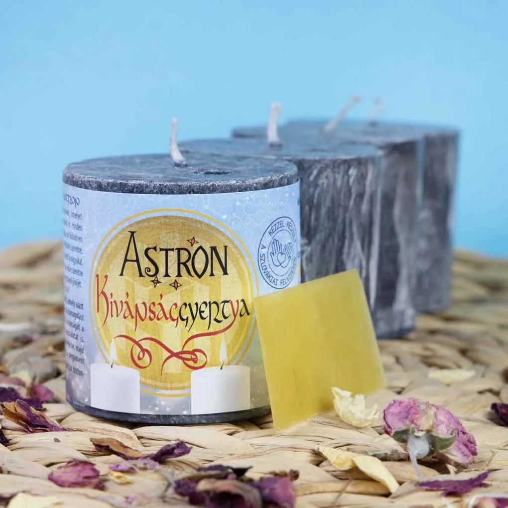 Astron Kívánsággyertya 4x – Henger 5,5 cm - családi csomagolás - fekete (B1)