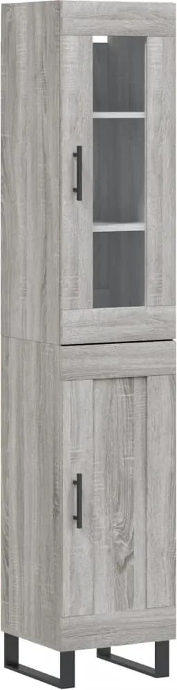 vidaXL szürke sonoma szerelt fa magasszekrény 34,5 x 34 x 180 cm