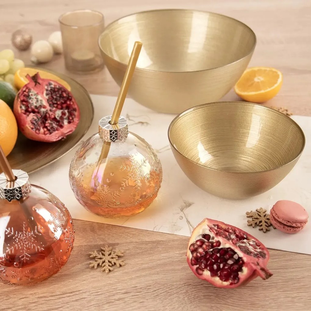 Orion Golden üvegtál, átmérő 21 cm, 21 cm átmérőjű