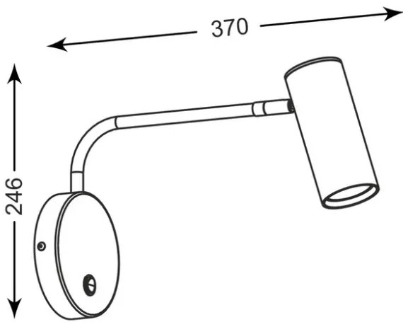 Zuma Line 20034-BK - Fali lámpa TUBO WL 1xGU10/50W/230V fekete