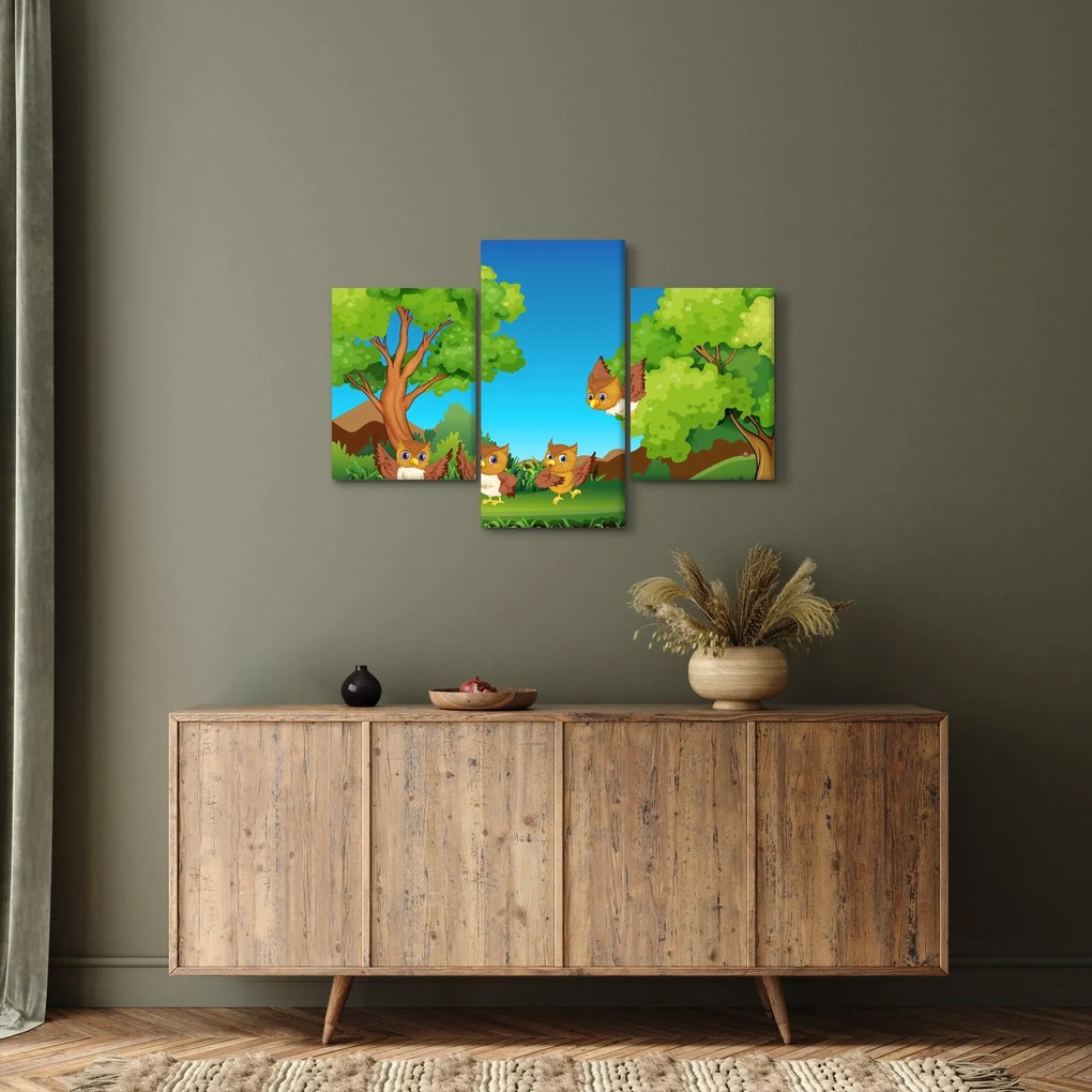 Kép - vidám baglyok (90x60 cm)