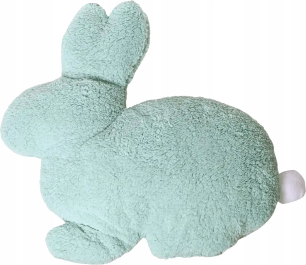 Bájos nyuszis díszpárna, zöld 57,5x60 cm