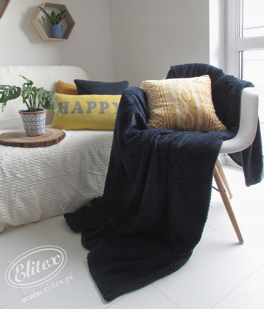 Charm takaró sötétkék 220x200 Indigó sötétkék puha bolyhos elegáns