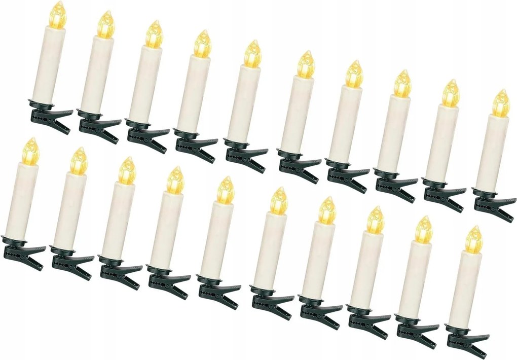 Led gyertyák csipeszekkel Kúpos Dekorációs Gyertyák Elektronikus 20 db