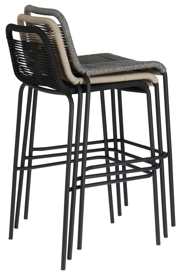 Glenville fekete acélszerkezetű bárszék, magasság 74 cm - Kave Home