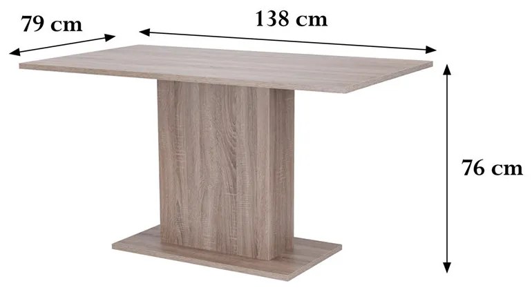 Yorki Elegant étkezőasztal 138x79 cm yorki tölgy