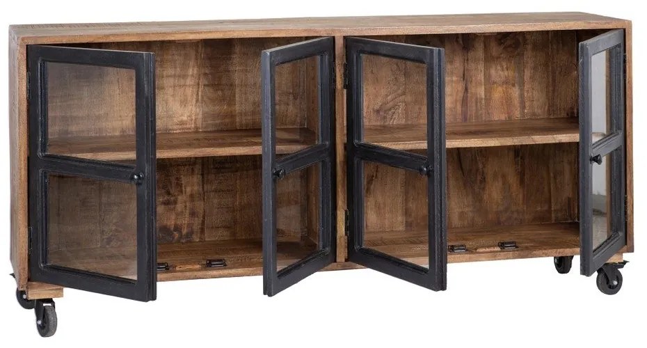 Natúr színű mangófa tálalószekrény 160x71 cm – Ixia