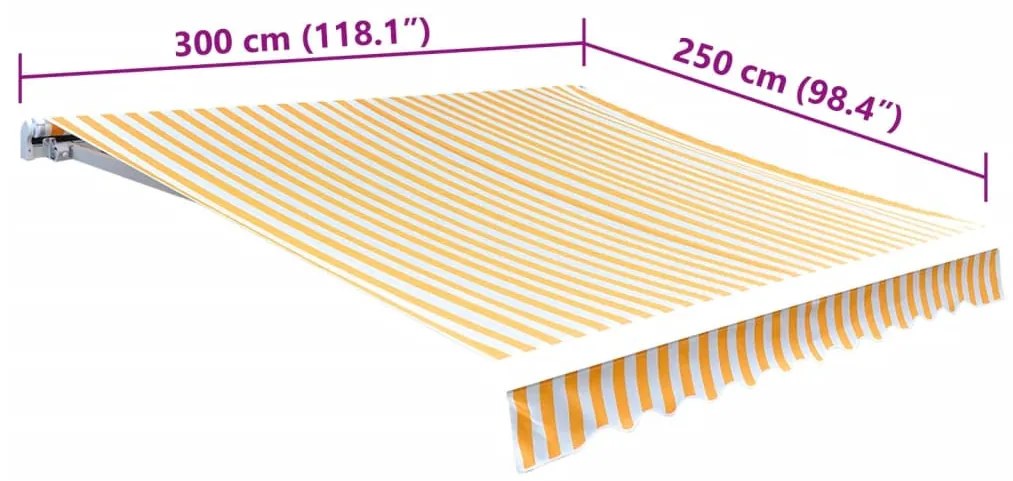 Napraforgó sárga/fehér napellenző ponyva 3x2,5 m (keret nélkül)