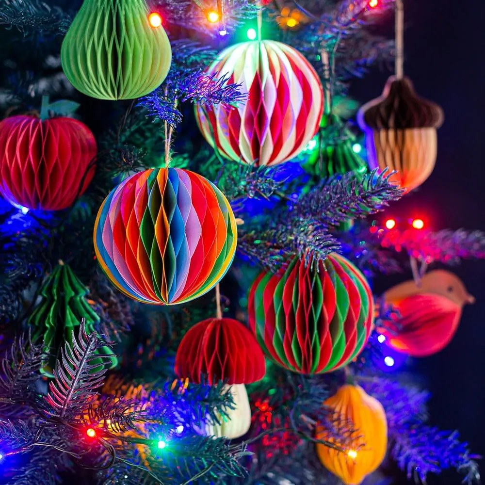 Papír kézzel készített karácsonyfadísz 10 cm Honeycomb Acorn – Sass &amp; Belle